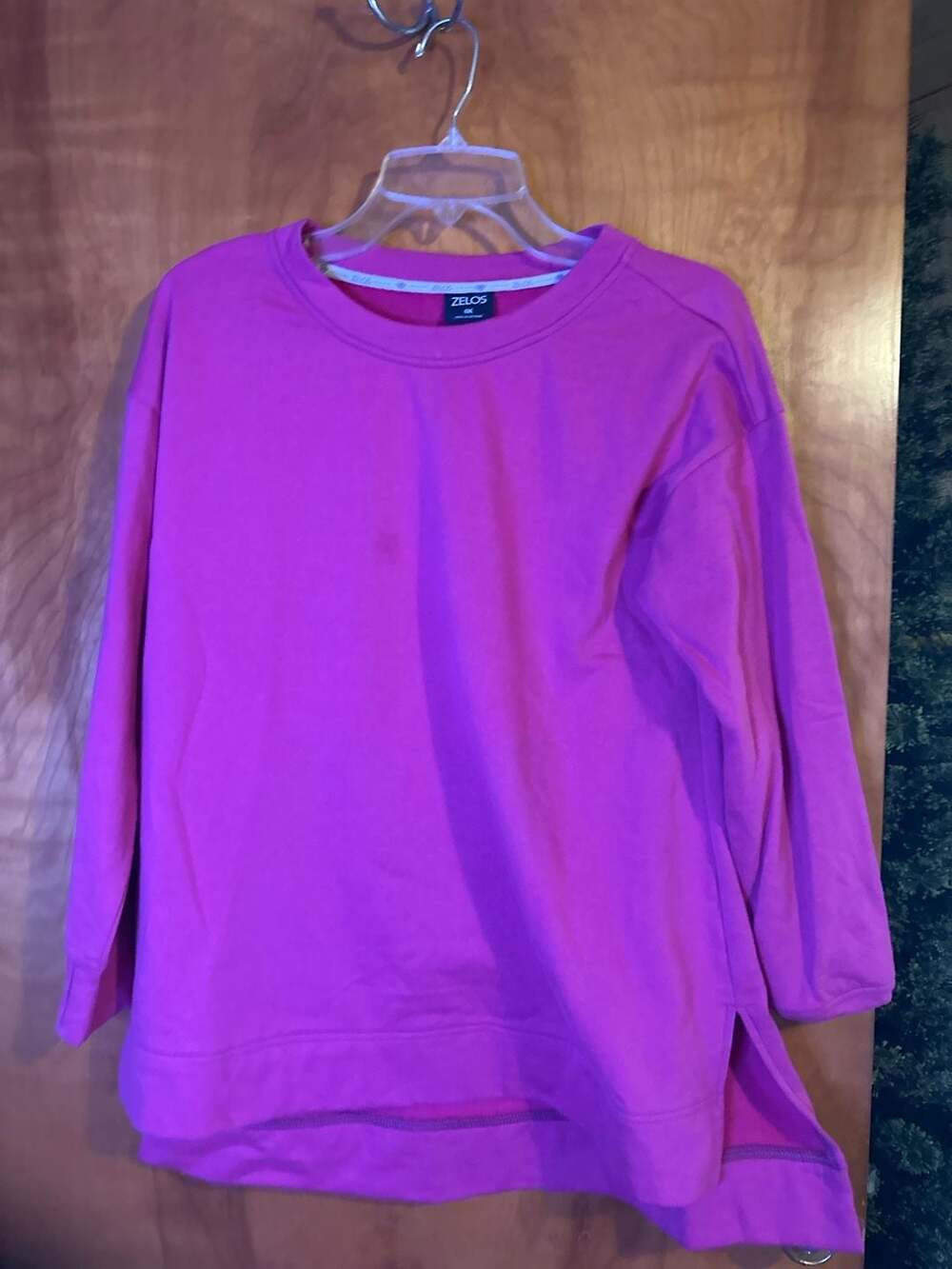 Zelos Women’s 0X Pink Activewear Pullover Sweatshirt Tunic Side Slit Top Plus Si